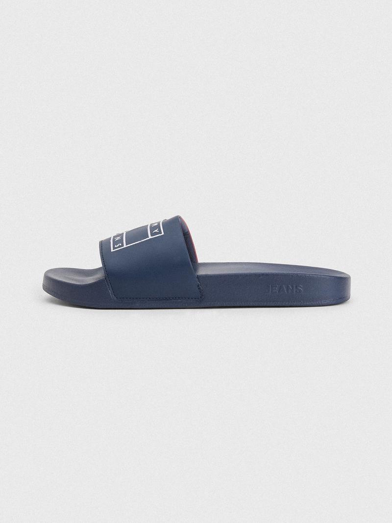 Férfi Tommy Hilfiger Tommys Slide Sötétkék Piros | HU 1428BEX